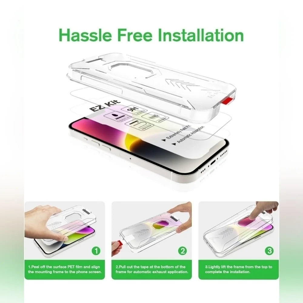2 Pk Glass Screen Protector for iPhone 14 Pro Max / 14 Plus / 13 Pro Max 6.7 New